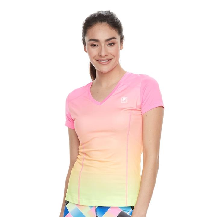 Women's Fila Sport&reg; Upf Short Sleeve V-neck Tee, Size: Medium, Brt Yellow