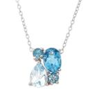 Blue Topaz Sterling Silver Cluster Pendant Necklace, Women's, Size: 18