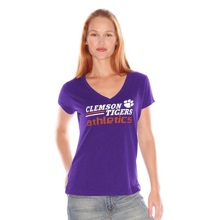 Women's Clemson Tigers Fair Catch Tee, Size: Large, Purple