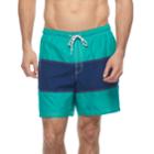 Big & Tall Croft & Barrow&reg; Colorblock Swim Trunks, Men's, Size: 3xl Tall, Turquoise/blue (turq/aqua)