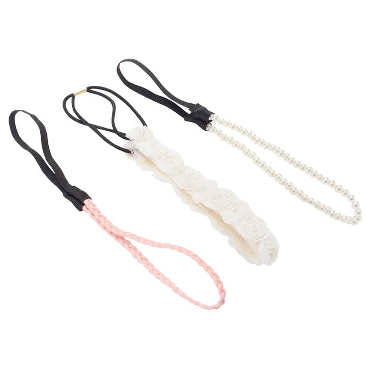 Girls 5-16 3-pk. Accented Headwrap Set, White
