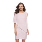 Women's Expo Lace Cold-shoulder Popover Shift Dress, Size: 14, Lt Purple