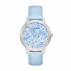 Laura Ashley Women's Crystal Floral Watch, Blue