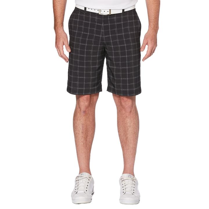 Men's Grand Slam Active Waistband Space Dyed Plaid Golf Shorts, Size: 38, Oxford