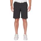 Men's Grand Slam Active Waistband Space Dyed Plaid Golf Shorts, Size: 38, Oxford