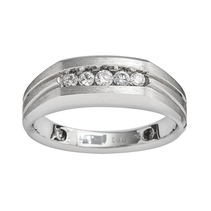 10k White Gold 1/4-ct. T.w. Diamond Band - Men, Size: 10
