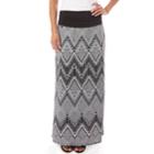 Women's Apt. 9&reg; Print Column Maxi Skirt, Size: Small, Black White Chevron