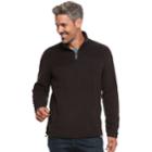 Men's Croft & Barrow&reg; Arctic Fleece Quarter-zip Pullover, Size: Large, Black