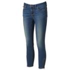 Women's Apt. 9&reg; Faded Zipper Capri Jeans, Size: 14, Med Blue