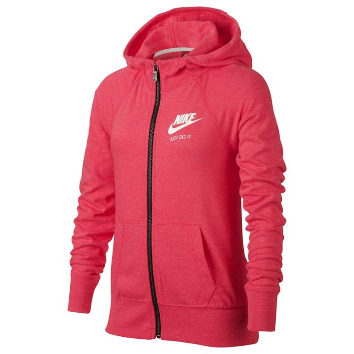 Girls 7-16 Nike Just Do It Marled Nep Raglan Zip-up Hoodie, Size: Large, Red Other