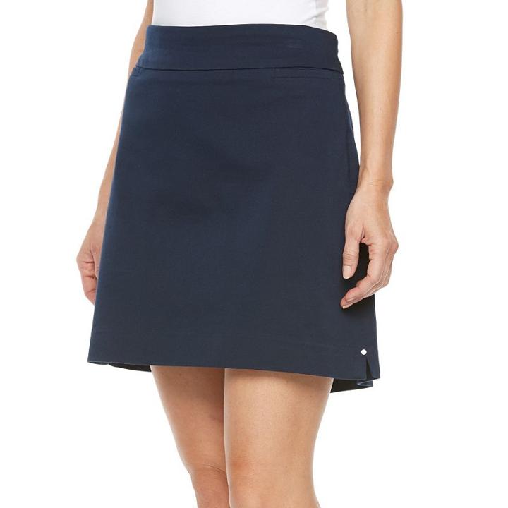Women's Croft & Barrow Polished Twill Skort, Size: Large, Blue (navy)