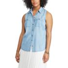 Plus Size Chaps Sleeveless Shirt, Women's, Size: 3xl, Blue