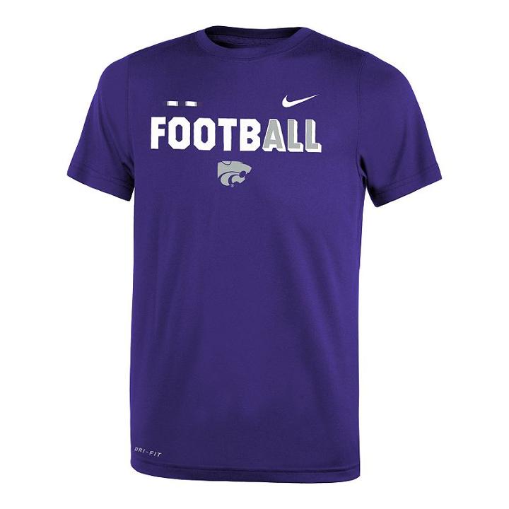 Boys 8-20 Nike Kansas State Wildcats Legend Football Tee, Size: L 14-16, Purple