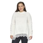 Juniors' Plus Size So&reg; Scalloped Lace Tunic Sweater, Girl's, Size: 2xl, White
