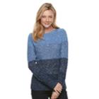Women's Croft & Barrow&reg; Textured Sweater, Size: Xxl, Blue