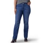 Plus Size Lee Flex Motion Regular Fit Straight-leg Jeans, Women's, Size: 18w T/l, Dark Blue