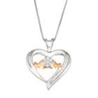 Sterling Silver 1/5 Carat T.w. Diamond Mom Heart Pendant Necklace, Women's, Size: 18, White
