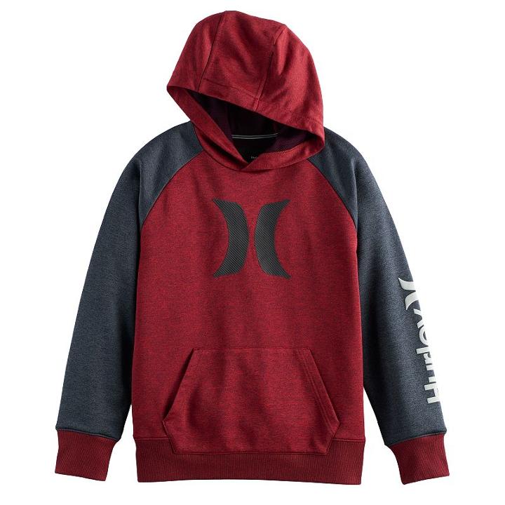 Boys 8-20 Hurley Solar Icon Pullover Hoodie, Size: Medium, Dark Red