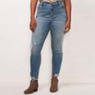 Plus Size Lc Lauren Conrad Destructed Skinny Jeans, Women's, Size: 20 W, Blue Other