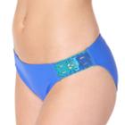 In Mocean Soleil Moon Crochet Trim Bikini Bottoms, Size: Large, Blue