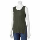 Juniors' Cloud Chaser High-low Ribbed Tank Top, Teens, Size: Small, Green Oth