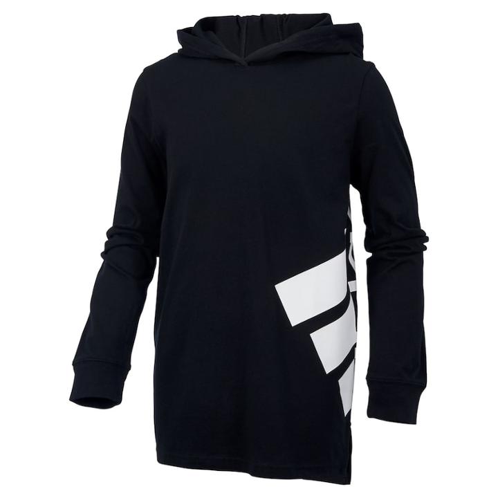 Boys 8-20 Adidas Wrap Around Hooded Tee, Size: Medium, Black