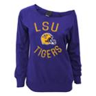 Juniors' Lsu Tigers Flashdance Slouch Crewneck, Teens, Size: Medium, Purple