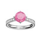 Sterling Silver Cubic Zirconia Ring, Women's, Size: 6, Pink