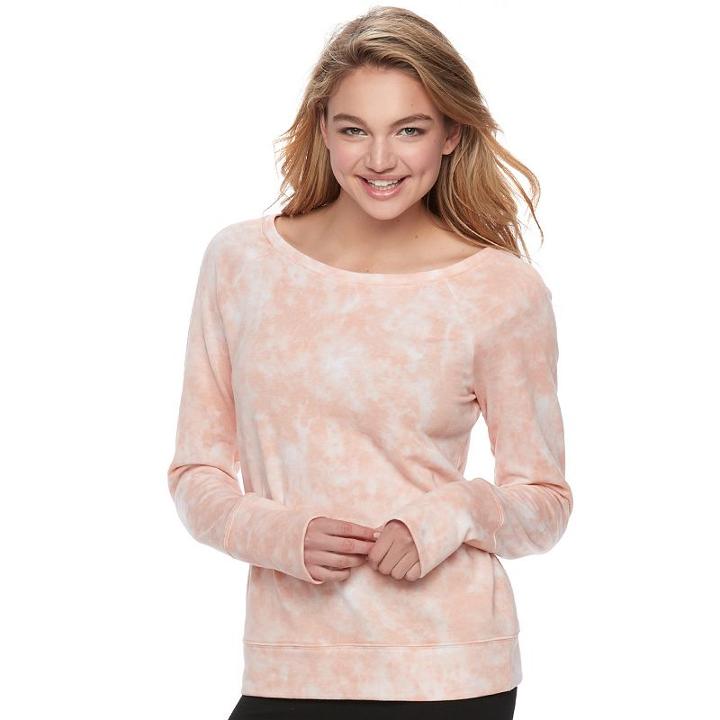 Juniors' So&reg; Perfectly Soft Cross Back Sweatshirt, Teens, Size: Medium, Lt Orange