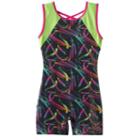 Girls 4-14 Jacques Moret Swirl Colorblock Biketard Leotard, Size: Large, Brown Over