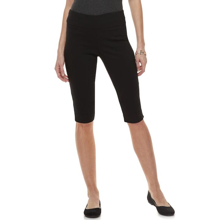Women's Dana Buchman 14-in. Pull-on Skimmer Capris, Size: Medium, Black