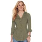 Women's Sonoma Goods For Life&trade; Utility Tunic, Size: Medium, Green
