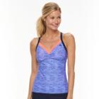 Women's Zeroxposur Space-dyed Racerback Tankini Top, Size: 10, Orange Oth