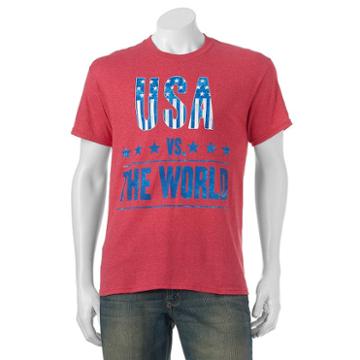 Men's Usa Vs. The World Tee, Size: Xl, Dark Red