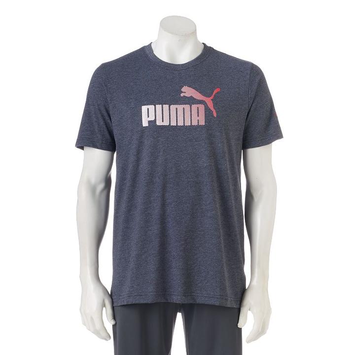 Men's Puma Logo Tee, Size: Small, Grey Other