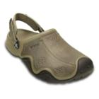 Crocs Swiftwater Men's Clogs, Size: 10, Beig/green (beig/khaki)