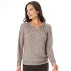 Women's Apt. 9&reg; Textured Embellished Top, Size: Large, Natural