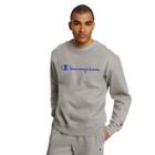 Men's Champion Logo Crew Fleece, Size: Medium, Grey