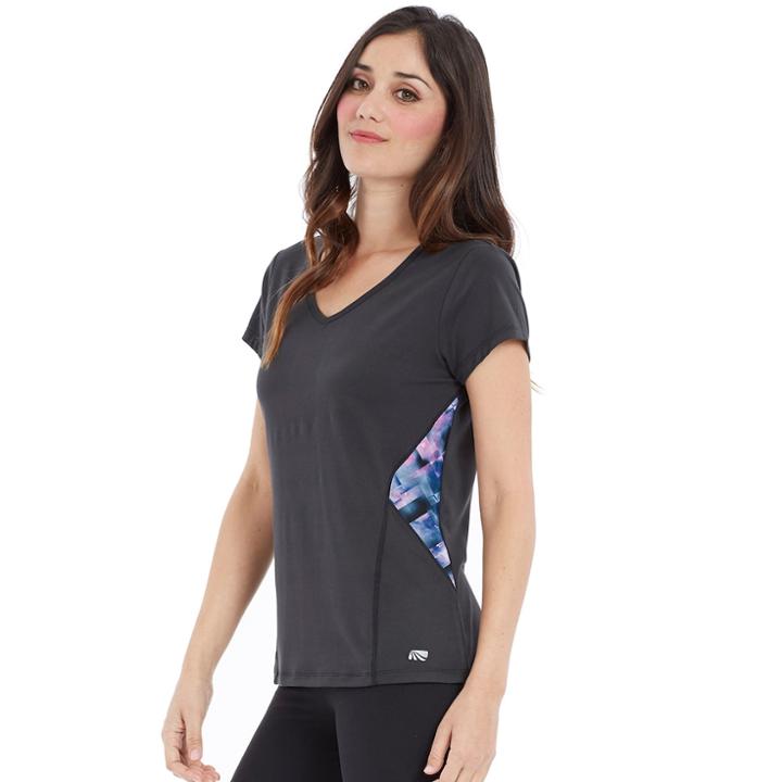 Women's Marika Reflex Cap Sleeve Tee, Size: Medium, Black