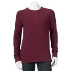 Men's Sonoma Goods For Life&trade; Classic-fit Slubbed Thermal Henley, Size: Small, Red