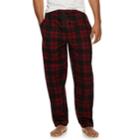 Men's Fruit Of The Loom Signature Plaid Fleece Sleep Pants, Size: Medium, Black