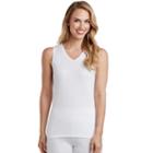 Women's Cuddl Duds Softwear Lace Trim Tank, Size: Small, White