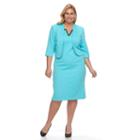 Plus Size Maya Brooke Jacquard Dress & Jacket Set, Women's, Size: 22 W, Turquoise/blue (turq/aqua)