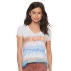 Petite Sonoma Goods For Life&trade; Essential Print V-neck Tee, Women's, Size: L Petite, Dark Blue