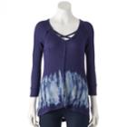 Women's French Laundry Strappy Tie-dye Tunic, Size: Large, Dark Blue