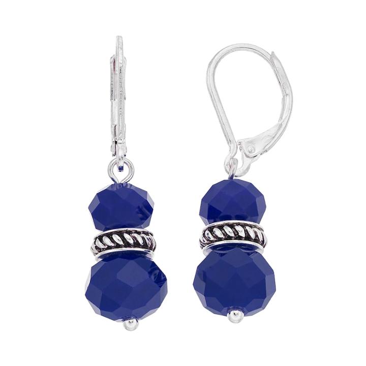 Napier Beaded Drop Earrings, Women's, Med Blue