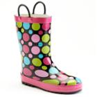 Western Chief Dot Party Toddler Girls' Rain Boots, Girl's, Size: 8 T, Black