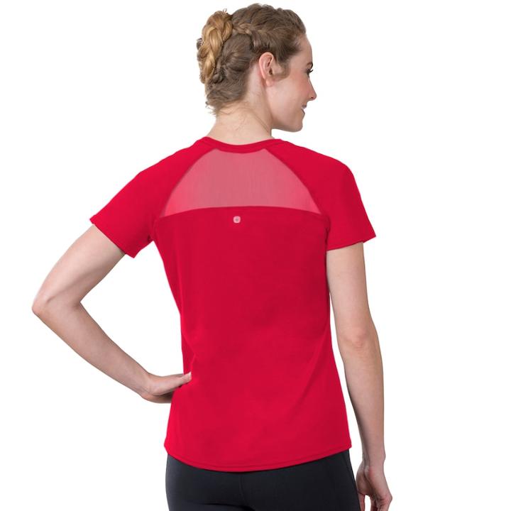 Women's Soybu Endurance Peek-a-boo Racerback Short Sleeve Tee, Size: Large, Med Red
