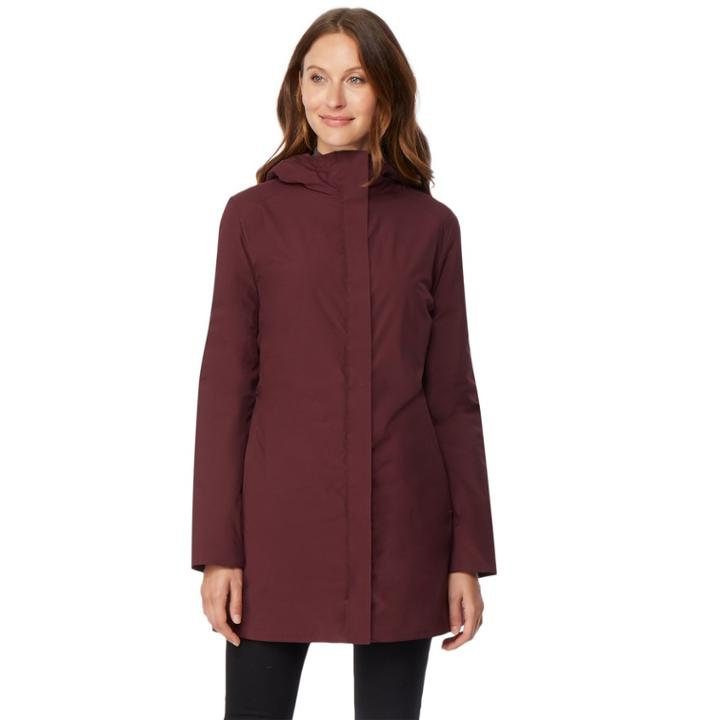 Women's Heat Keep Dynamic Storm Tech Hooded Long Rain Jacket, Size: Small, Med Green