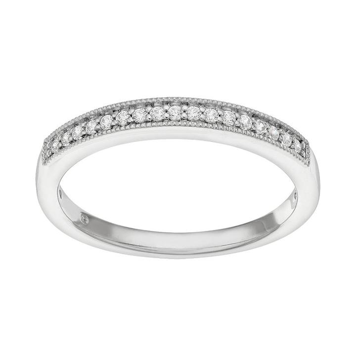 14k White Gold 1/10 Carat T.w. Diamond Wedding Ring, Women's, Size: 9